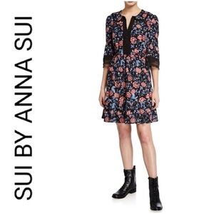 𝅺NEW! SUI ANNA SUI Carnation Rose Printed Dress XS.